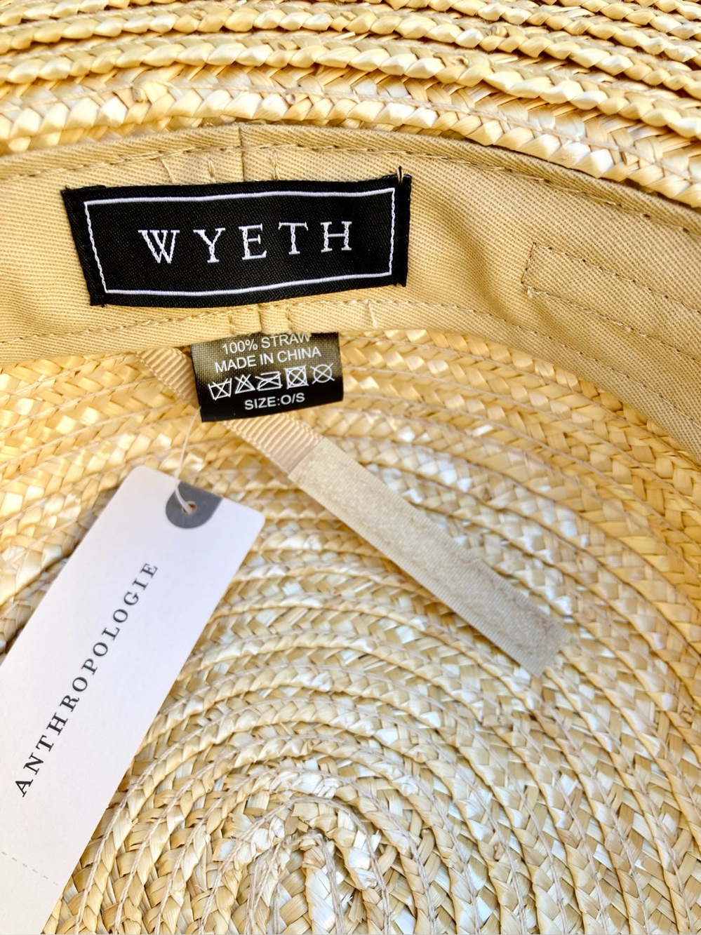 Anthro โ Wyeth Extended Wide Brim Boater Straw Hat with Tie Ribbon Chin Strap - Picture 14 of 17